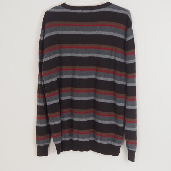 Vintage Vurt Classic V-Neck Y2K Striped Sweater Mens XL 100% Cotton - Picture 2 of 9